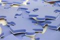 The combined parts of a blue puzzle Royalty Free Stock Photo