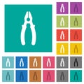 Combined pliers square flat multi colored icons