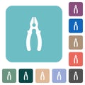 Combined pliers rounded square flat icons