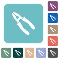 Combined pliers rounded square flat icons