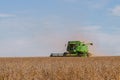 Combined soybean harvest Royalty Free Stock Photo