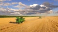 Combines, field and sky.