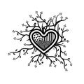 Combines tree and Heart icon, abstract heart. vector illustrator