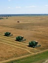 Combines at work