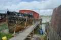 Rusty Houseboat on River Adur. Sussex. UK