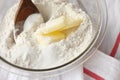 Combining butter with flour and sugar Royalty Free Stock Photo