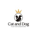 Cat and Dog logo design, vector and illustration Royalty Free Stock Photo