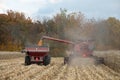 Combining corn field