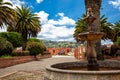 Combita, Boyaca, Colombia - 8th of August 2023: Clara Tocarruncho square of the Municipality of Combita in Boyaca