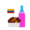 Combo of a Colombian traditional food with soda