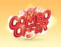 Combo offer web banner mockup with 3D style red lettering