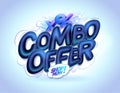 Combo offer web banner mockup with glossy lettering