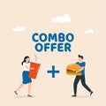 Combo offers. Fast food special offer. Soda and burger
