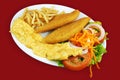 Combo plate bread fish