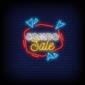 Combo Sale Neon Signs Style Text Vector
