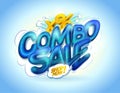 Combo sale web banner with glossy blue lettering