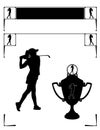 Page Header Frame Corners Silhouette Isolation Golf Woman Royalty Free Stock Photo