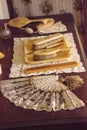 Combs, brushes and a fan in the 1904 Planetary Court, Berthaldine Sterling Boomer Room