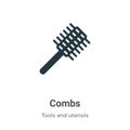 Combs vector icon on white background. Flat vector combs icon symbol sign from modern tools and utensils collection for mobile