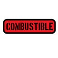 Combustible sign , label