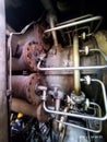 Combustion chamber of gas turbine compressor to drive the compressor to increase the feed gas pressure