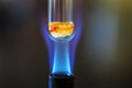 Combustion reaction with sucrose Royalty Free Stock Photo