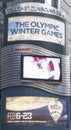 Comcast NBC Universal billboard decorated with Sochi 2014 XXII Olympic Winter Games logo near Times Square in Midtown Manhattan