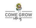 Come grow with us. Illustration and title for a recruitment ad. Recruitment, team building and personal growth concept