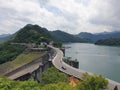 Come to the crest of Shimen Reservoir Taiwan Dam to see the beautiful scenery Royalty Free Stock Photo