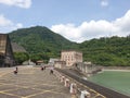 Come to the crest of Shimen Reservoir Taiwan Dam to see the beautiful scenery Royalty Free Stock Photo