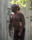 Comedians perform a funny act as mud eating people at the annual Bristol Renaissance Faire