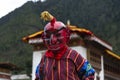 Bhutanese Masked dance, comedian , joker , Bhutan. Royalty Free Stock Photo