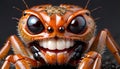 Comedy caricature wolf spider face funny teeth portrait