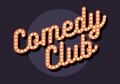 Comedy Club Sign Typographic Type Design Vector Image. Royalty Free Stock Photo