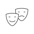 Comedy, drama, masks icon. Simple line, outline vector elements of cinematography icons for ui and ux, website or mobile Royalty Free Stock Photo