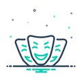 Mix icon for Comedy, entertainment and masquerade Royalty Free Stock Photo