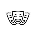 Black line icon for Comedy, entertainment and mask