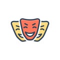 Color illustration icon for Comedy, entertainment and mask Royalty Free Stock Photo