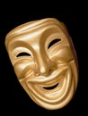 Comedy mask on black background Royalty Free Stock Photo