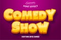 Comedy show text, 3d editable font effect