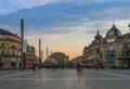 Comedy square with the theater and its classical facades, in Montpellier, Occitanie, France