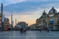 Comedy square with the theater and its classical facades, in Montpellier, Occitanie, France