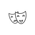 Comedy and tragedy line theater masks vector illustration eps 10 Royalty Free Stock Photo