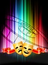 Comedy and Tragedy Masks on Abstract Spectrum Background Royalty Free Stock Photo