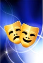 Comedy and Tragedy Masks on Light Background Royalty Free Stock Photo