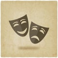 Comedy and tragedy masks old background Royalty Free Stock Photo