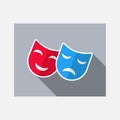 Comedy and tragedy masks. Vector Simple modern icon design illustration Royalty Free Stock Photo