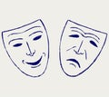 Comedy-tragedy theater masks