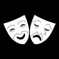 Comedy and tragedy theater masks icon. Concepts for objects for Art and shows Royalty Free Stock Photo
