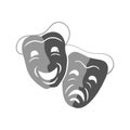 Comedy and tragedy theatrical masks icons, vector illustration Royalty Free Stock Photo